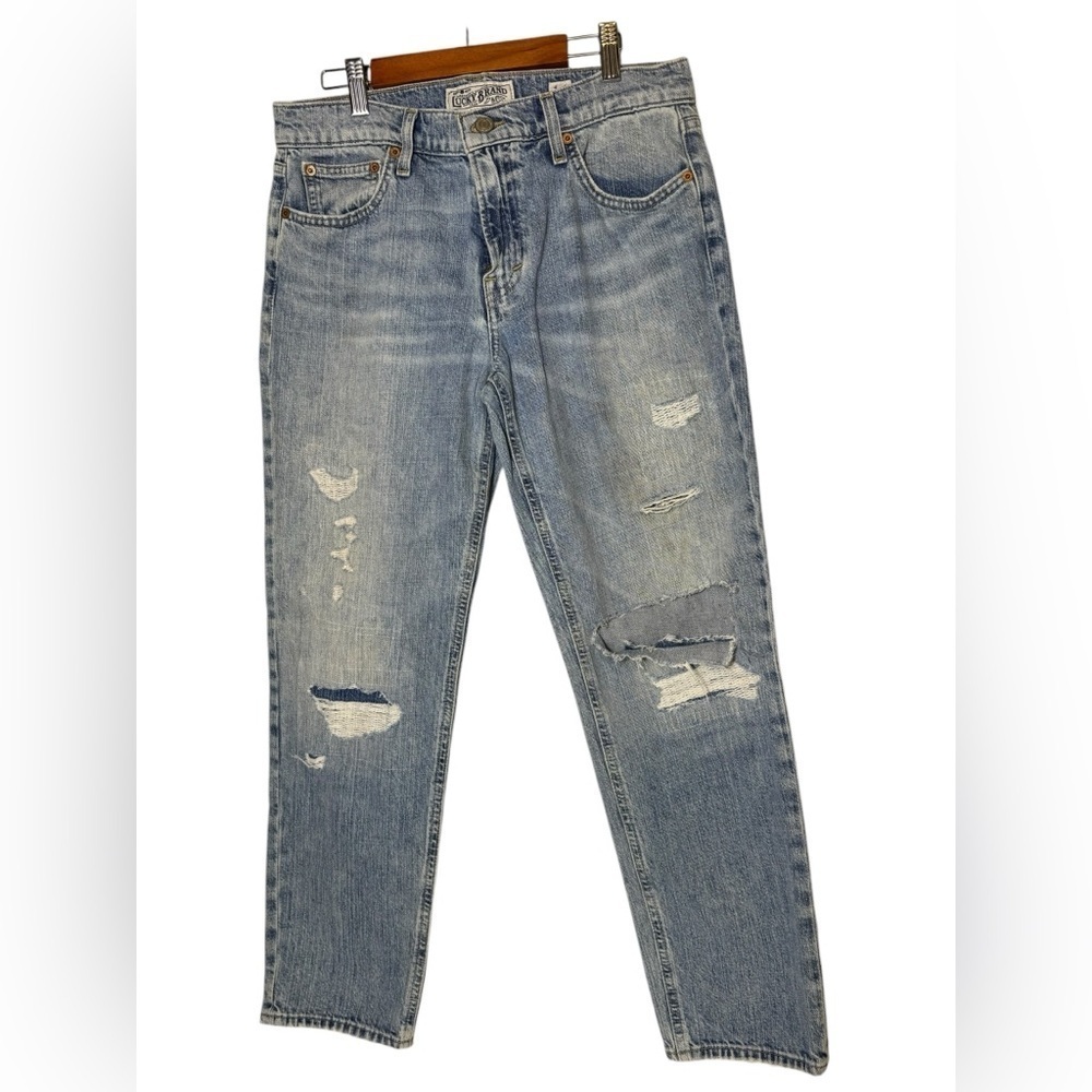 Lucky Brand Cone Denim Straight Boyfriend Distressed Jeans Womens Size 4/27